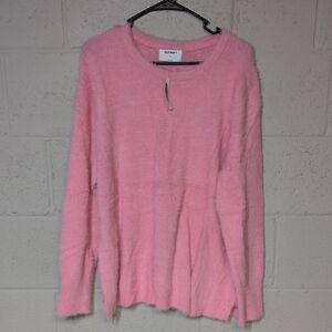 Old Navy Pink Fuzzy Crewneck Sweater  XXL NWT, Pastel, Cozy, Dopamine Dressing